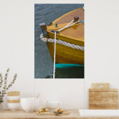 Houten zeilboot in water poster (Keuken)
