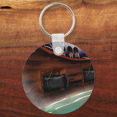 Houten zeilschip kanon sleutelhanger (Voorkant)