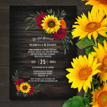 Houten Zonnebloem Roos Trouwreceptie