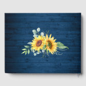 Houten Zonnebloem Waterverf Rustieke FOTO Bruiloft Gastenboek (Achterkant)