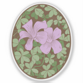 Houten Zuring Botanische Woodblock Style Sticker