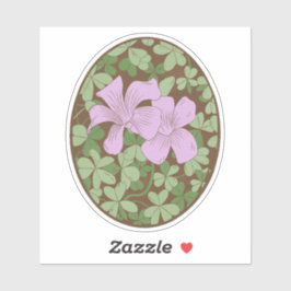 Houten Zuring Botanische Woodblock Style Sticker