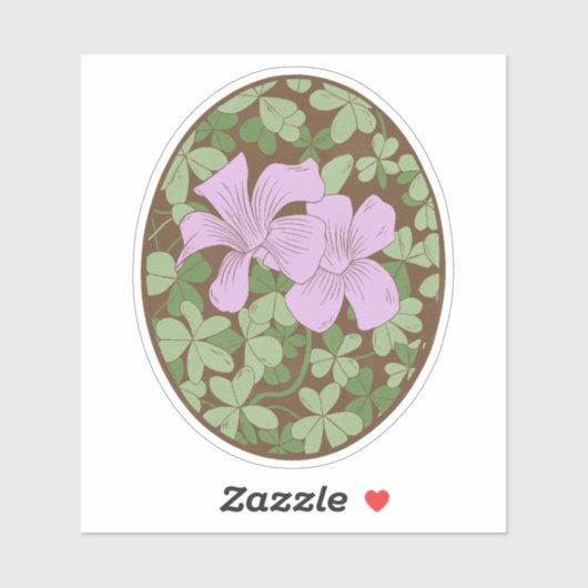 Houten Zuring Botanische Woodblock Style Sticker (Vel)