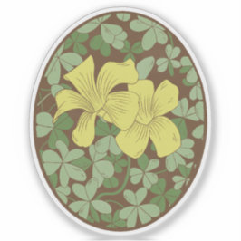 Houten Zuring Botanische Woodblock Style Sticker