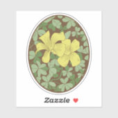 Houten Zuring Botanische Woodblock Style Sticker (Vel)