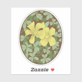 Houten Zuring Botanische Woodblock Style Sticker