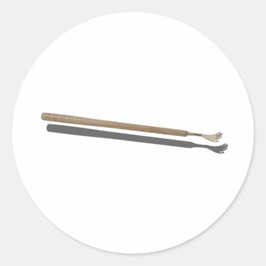 HoutenBackScratcher022111 Ronde Sticker (Voorkant)