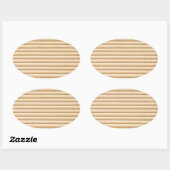 Houtenplankstrepen Ovale Sticker (Vel)