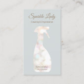 Houtenreinigingsservice Bokeh Spray Bottle Visitekaartje (Voorkant)