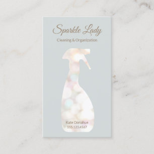 Houtenreinigingsservice Bokeh Spray Bottle Visitekaartje