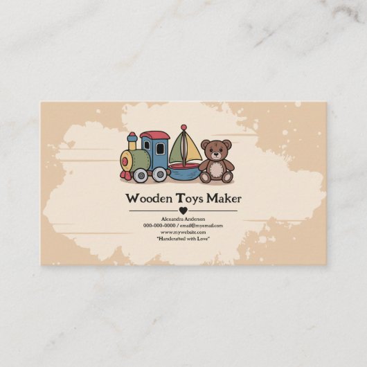 Houtenspeelgoed Visitekaartje (Voorkant)