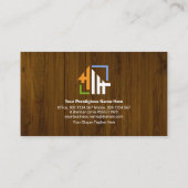 Houtextuur Hammer Motif Contractor Handyman Visitekaartje (Achterkant)