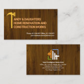 Houtextuur Hammer Motif Contractor Handyman Visitekaartje (Voorkant / Achterkant)