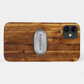 Houtextuur Patroon Metaalplaat Case-Mate iPhone Case (Achterkant (horizontaal))
