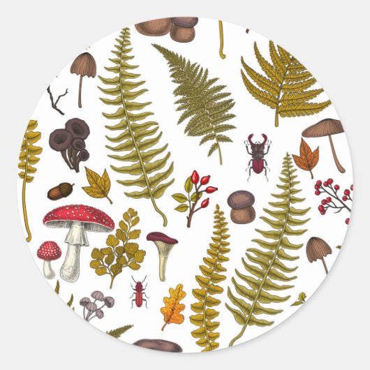 Houtflora en fauna 2 ronde sticker (Voorkant)