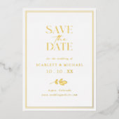 Houtfolie Foto Save The Date Uitnodigingen (Voorkant)