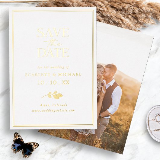 Houtfolie Foto Save The Date Uitnodigingen