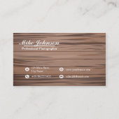 Houtfotografie met camera - Visitekaartje (Achterkant)