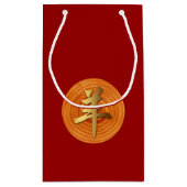 Houtgeit Ram Chinees Jaar Zodiac Small Gift Bag Klein Cadeauzakje (Achterkant)