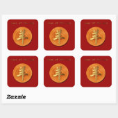Houtgeit Ram Chinese Year Zodiac Square Sticker 2 (Vel)