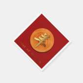 Houtgeit Ram Chinese Year Zodiapaper Napkin 2 Servetten (Hoek)