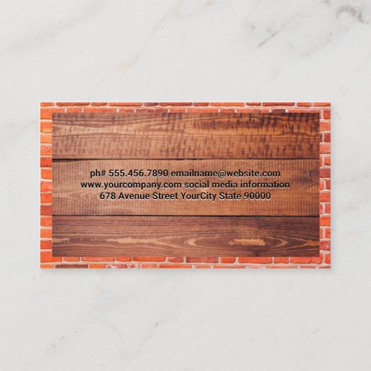 Houtgestookte bakstenen oven | Hout | Pizzapointen Visitekaartje (Achterkant)