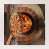 Houtgestookte Pepperoni Pizza Rustieke Italiaanse Legpuzzel (Horizontaal)