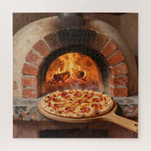 Houtgestookte Pepperoni Pizza Rustieke Italiaanse Legpuzzel