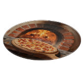 Houtgestookte Pepperoni Pizza Rustieke Italiaanse  Snijplank (Hoek)