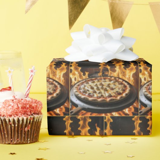 houtgestookte pizza cadeaupapier (Verjaardagsfeest)