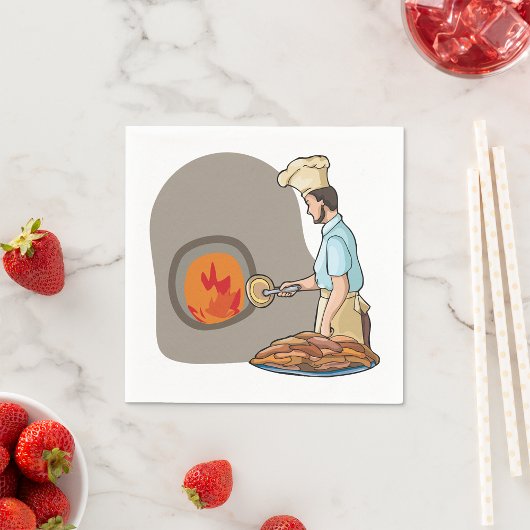 Houtgestookte Pizza Oven Chef Servet