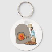 Houtgestookte Pizza Oven Chef Sleutelhanger (Achterkant)