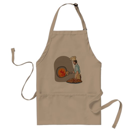 Houtgestookte Pizza Oven Chef Standaard Schort (Voorkant)