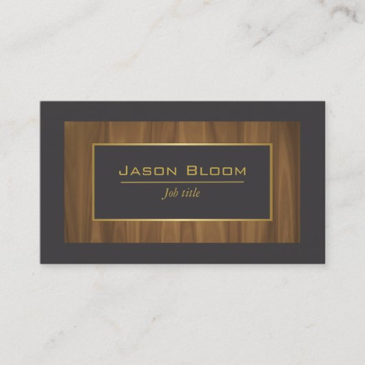 Houtgoud en zwart visitekaartje (Voorkant)