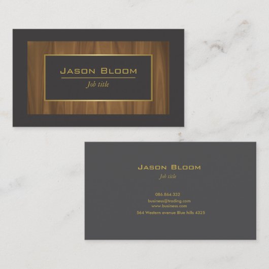 Houtgoud en zwart visitekaartje (Voorkant / Achterkant)