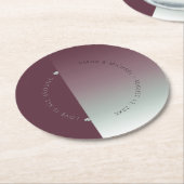 Houtgradiënt bruiloft Burgundy Mist ID741 Ronde Kartonnen Onderzetter (Gebogen)