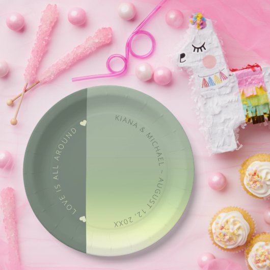 Houtgradiënt bruiloft Lentemweide ID741 Papieren Bordje (Feest)