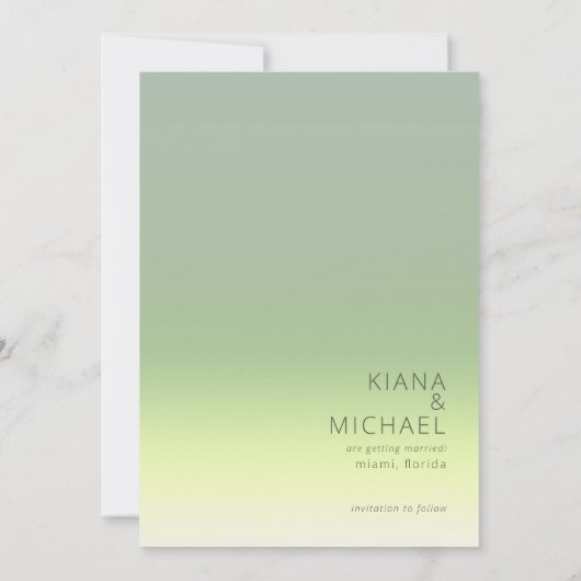 Houtgradiënt bruiloft Lentemweide ID741 Save The Date (Achterkant)