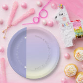 Houtgradiënt bruiloft pasta Dawn ID741 Papieren Bordje (Feest)