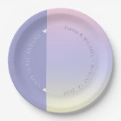 Houtgradiënt bruiloft pasta Dawn ID741 Papieren Bordje (Voorkant)