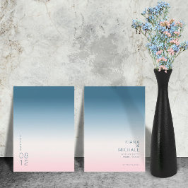 Houtgradiënt bruiloft Prussian Sky ID741 Save The Date