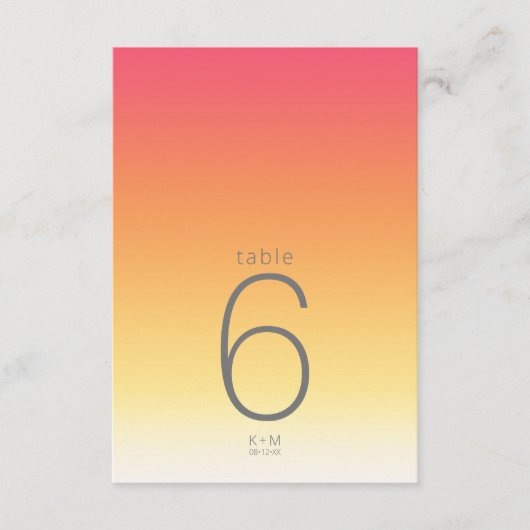 Houtgradiënt Weddentafel Hot Summer ID741 Kaart (Voorkant)