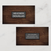 Houtgrijze vignette visitekaartje (Voorkant / Achterkant)