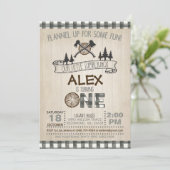 Houthakker 1e verjaardagsuitnodiging - Wit Kaart (Staand voorkant)