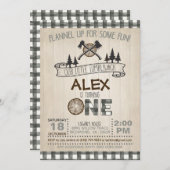 Houthakker 1e verjaardagsuitnodiging - Wit Kaart (Voorkant / Achterkant)