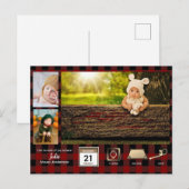 Houthakker BABY STATISTIEKEN Foto Collage Aankondi Briefkaart (Voorkant / Achterkant)