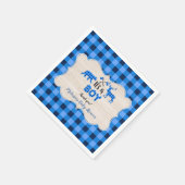 Houthakker Little Hunter Blauwe Geruite Baby Showe Servet (Hoek)