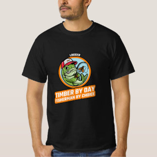 HOUTHakker OVERDAG, VISser UIT OVERTUIGING T-shirt