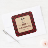 Houthakker Rode Buffalo Wilde Jager Baby Shower Vierkante Sticker (Envelop)