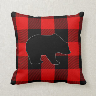 Houthakker Rood Buffalo Check Beer Silhouet Kussen